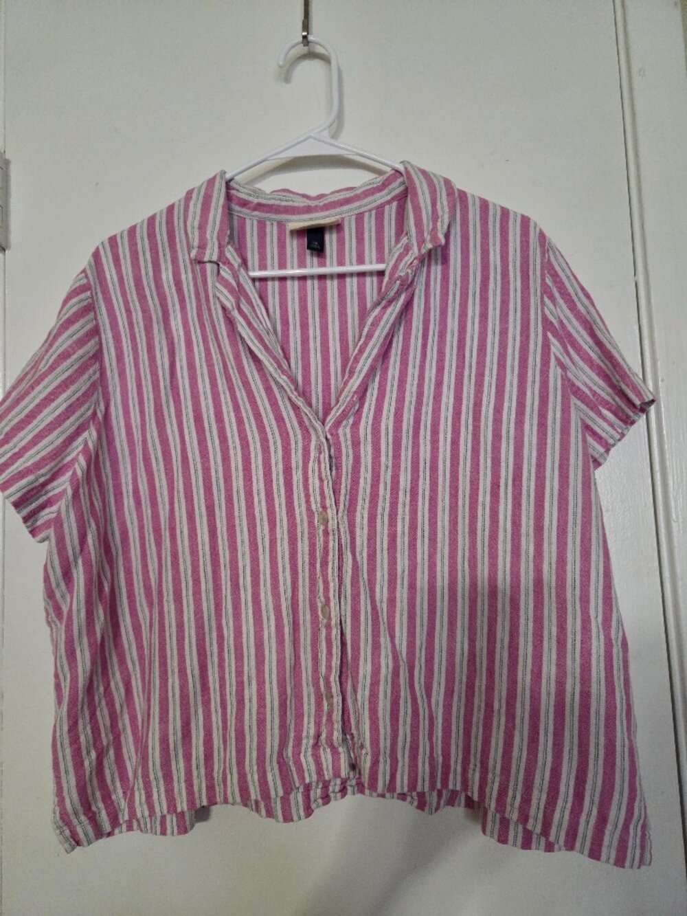 Cropped Button Down Top